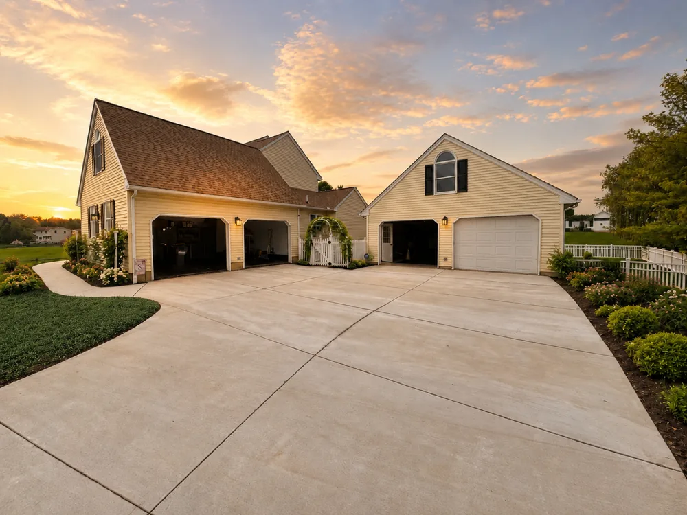 Finished concrete driveway project by ASRE in the Lehigh Valley
