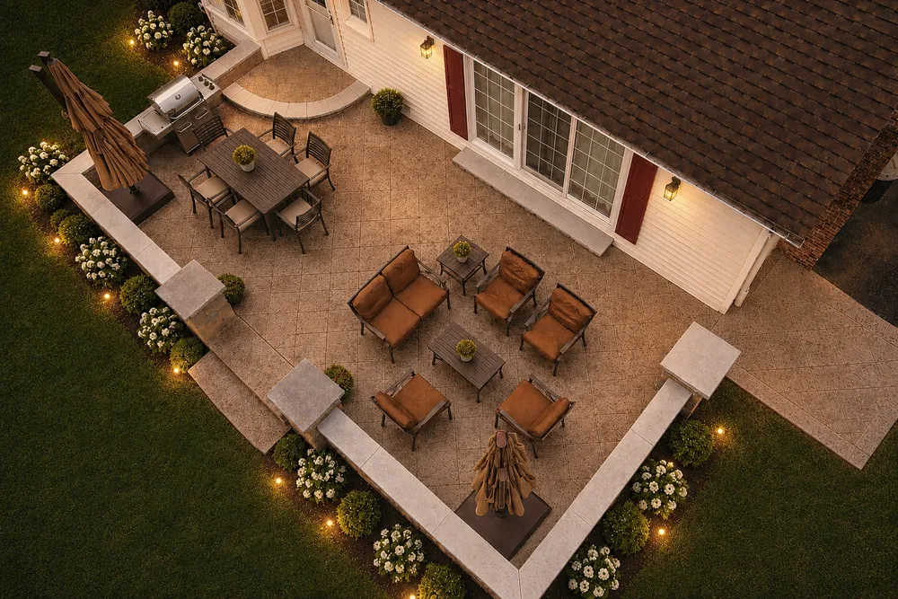 Finished stamped concrete patio project by ASRE in Breinigsville, Pennsylvania