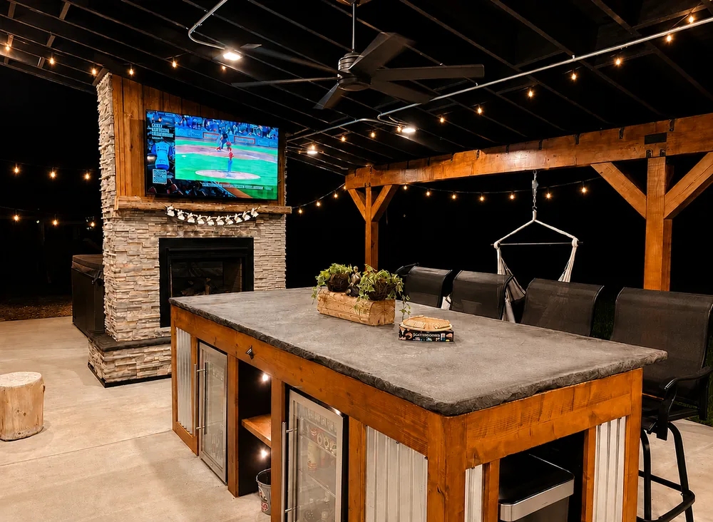 Finished outdoor living and concrete project by ASRE in Bethlehem Township