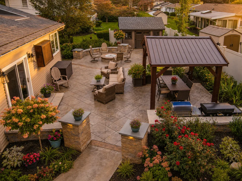 Finished outdoor living and landscaping project by ASRE in the Lehigh Valley