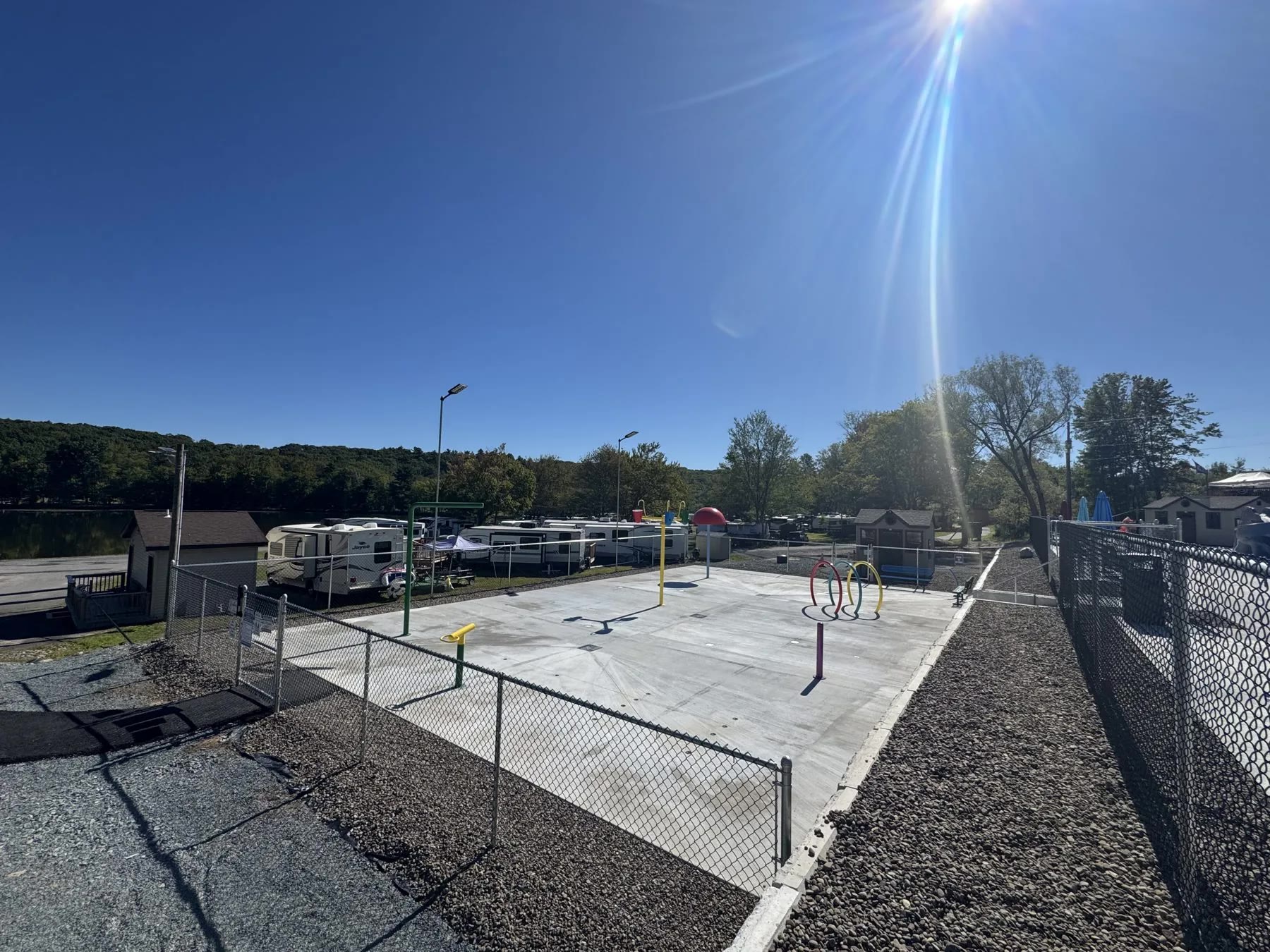 Lake commercial campground hardscaping and pool area project by ASRE photo 8