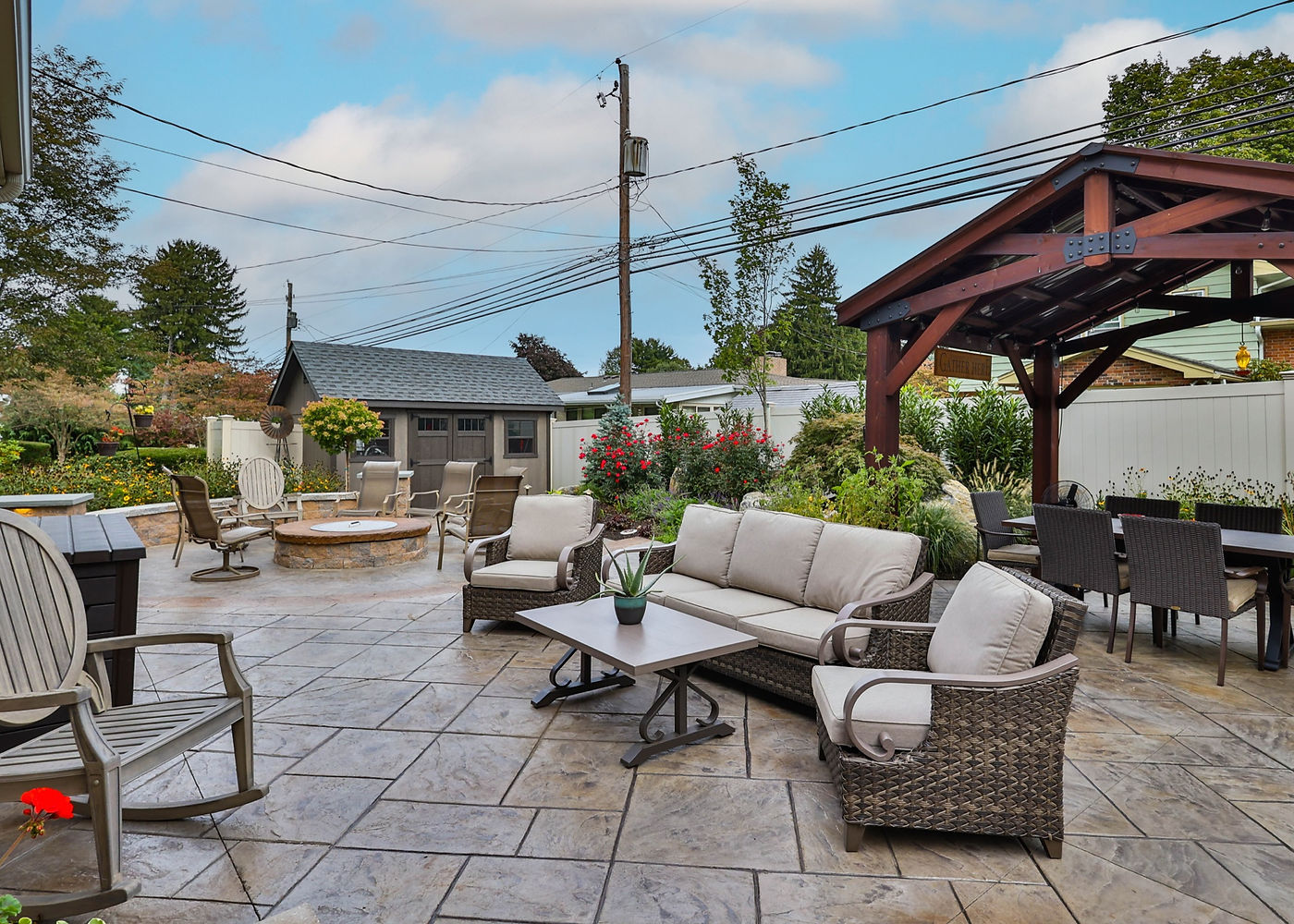Finished Meadowbrook Circle patio and pergola outdoor living project by ASRE