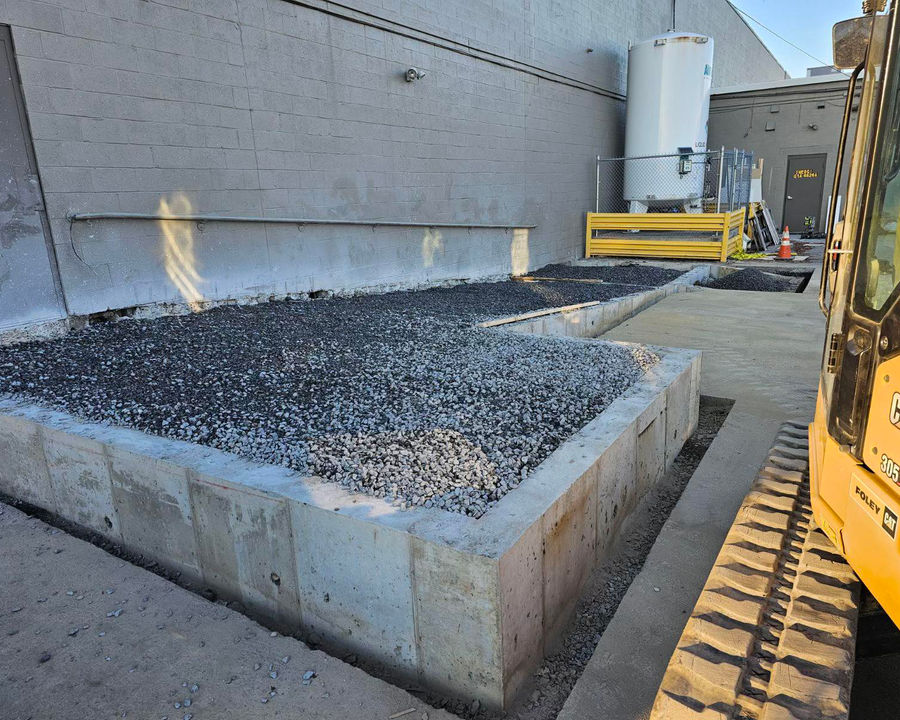 Commercial concrete and hardscape detail at Harbor Freight Allentown