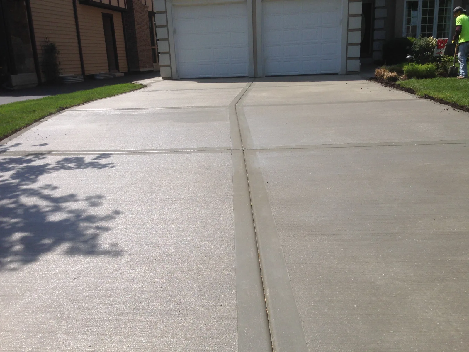 New concrete driveway