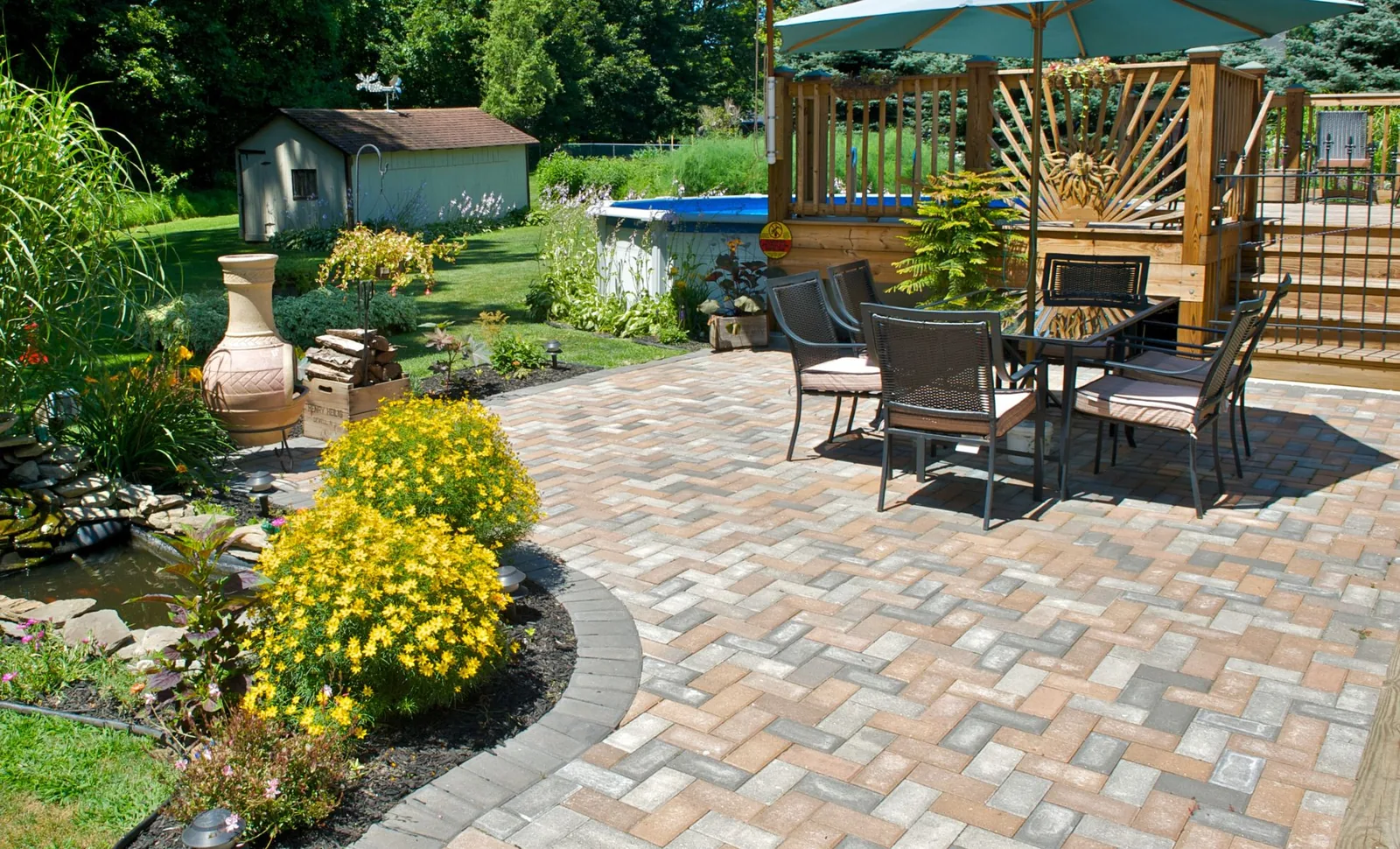A custom paver patio built by ASRE